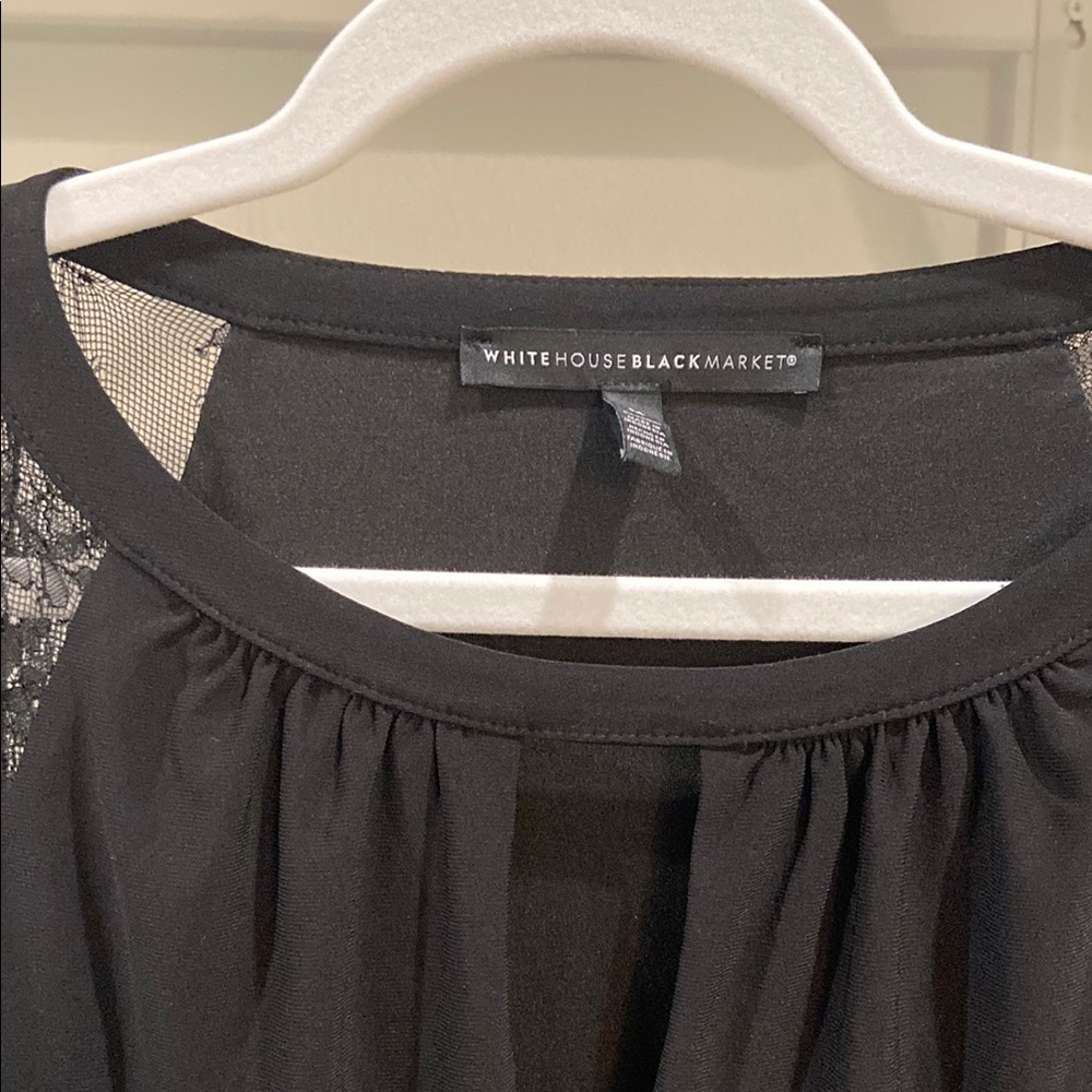 White House Black Market Black Blouse